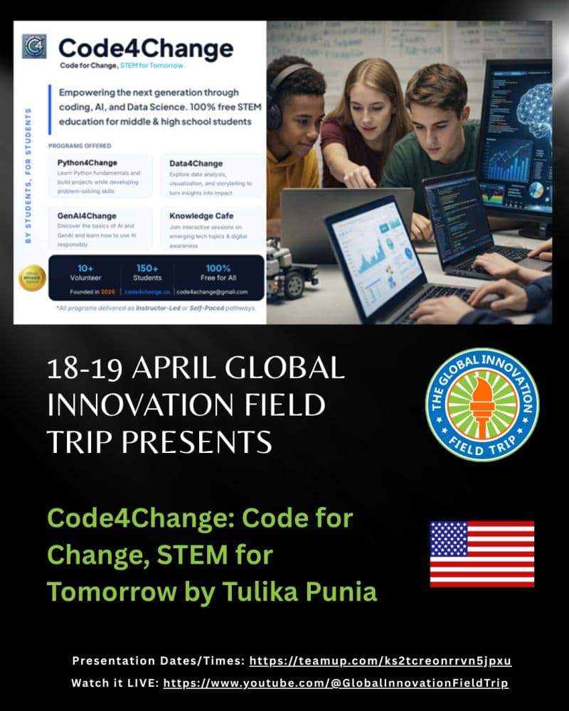 Code4Change presenting at the Global Innovation Field Trip